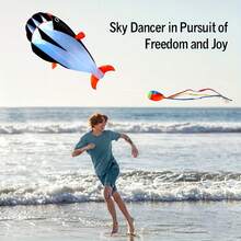 Large Soft Whale Kite, Tear-Resistant And Easy To Fly, Suitable For Outdoor Entertainment, Comes With Handle, Flying Line And Storage Bag - Soft Kite - View 9