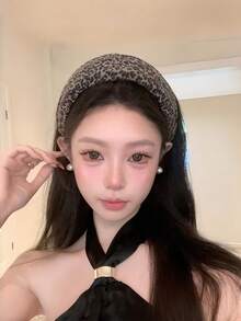 2pcs Retro Leopard Print Knotted Wide Headband, Women Fabric Padded Hair Hoop, Fashion Hair Accessory - Multicolor - View 3