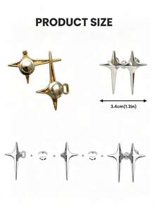 1 Set Adjustable Star-Shaped Button Waist Tightener, No-Sew No-Tool Removable Decorative Waist Buckle Set, Suitable For Loose Jeans, Pants, Skirts, Cuff Denim Button Pins - Multi-color - View 9