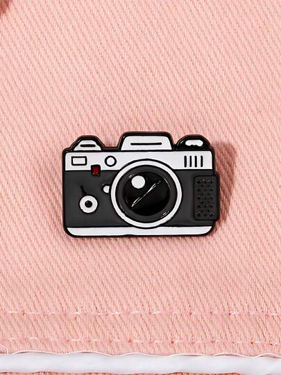 1 pieza Broche vintage de aleación de zinc con forma de cámara de colores para decoración de atuendo diario y bolso de hombre
