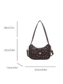 1PC Ditsy Floral Shoulder Bag, Casual Minimalist Elegant, Zipper Design, Adjustable Shoulder Strap, Suitable For Daily Outings, Travel, Can Easily Hold Daily Essentials, Versatile Item, Suitable For Various Styles And Occasions. - Multicolor - View 10
