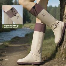Fashionable High-Top Waterproof Rain Boot Covers With Adjustable Drawstring, Suitable For Office, Daily Commute, Outdoor Walking, Camping And Travel - Rain Shoe Covers - View 3