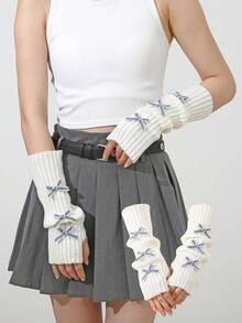 10pcs Star Fingerless Gloves, Y2K Style Arm Warmers, Knitted Subculture Design, Suitable For Autumn/Winter Summer - Multicolor - View 21