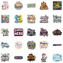 50pcs Inspirational English Graffiti Stickers DIY Luggage Refrigerator Laptop Skateboard Decorative Decals - Multicolor - View 6