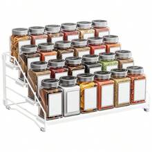 4層廚房調料架，適用於醬料瓶、調味料罐、量匙、刀具及各種小型廚房用品，現代多功能檯面收納架，適用於廚房或浴室，實用廚房配件 - 彩色 - 查看 13