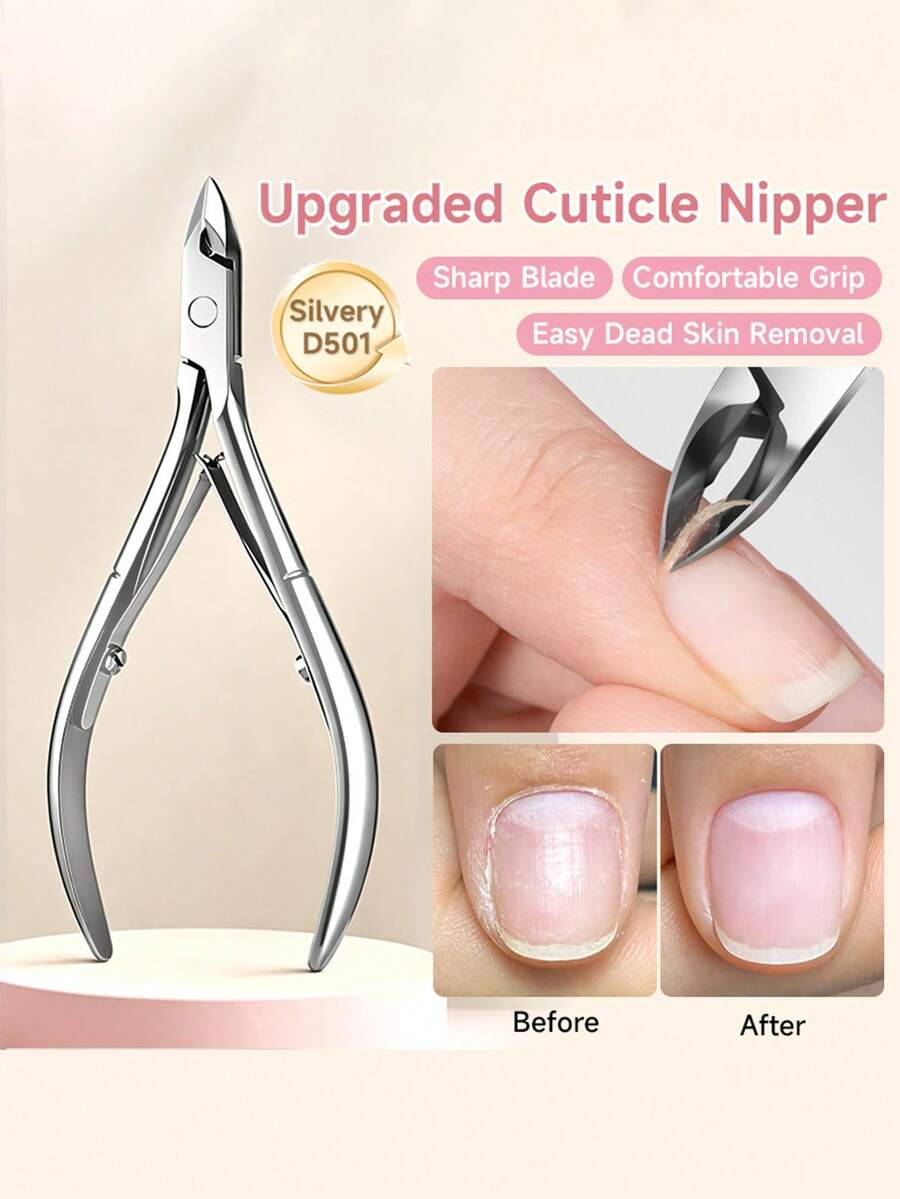 UR SUGAR 1Pc Cuticle Care Tool, Stainless Steel Dead Skin Nipper, Hand & Feet Cuticle Trimming Cutter, Manicure Pedicure Nail Tool For Salon & Home DIY Use - Silver - View 1