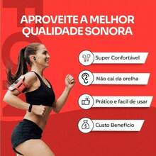 Versão 5.3 de Fones de Ouvido Sem Fio com Clipe de Orelha Aberta e Microfone Integrado, Fones de Ouvido Esportivos com Microfone Embutido, Gancho de Orelha e Estojo de Carregamento com Visor Digital, Caixa de Carregamento Sem Fio e Condução Óssea Leve - branco. - Visão 6