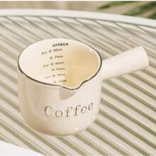 1pc 90ML Ceramic Espresso Cup With Handle, V-Shaped Rim, Coffee Measuring Cup And Milk Pitcher, Suitable For Espresso Making And Milk Frothing, Ideal Choice For Espresso Lovers - Multicolor - View 7