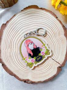 1/6pcs Cartoon Couple Acrylic Keychain Cute Anime Peripheral Pendant Key Chain - Multicolor - View 17
