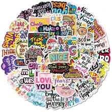 50pcs Inspirational English Graffiti Stickers DIY Luggage Refrigerator Laptop Skateboard Decorative Decals - Multicolor - View 2
