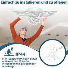 LED Deckenleuchte Dimmbar mit Fernbedienung Schlafzimmer Lampe, 180W LED Deckenleuchte Wohnzimmer 2800K-6500K Deckenbeleuchtung Kronleuchter für Kinderzimmer Küche Hallway Esszimmer - 60 W - Übersicht 5