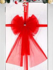 1pc Extra Large Red Organza Bow Door Decor, Reusable, Rhinestone Bow Set, Suitable For Door Decor And Christmas Tree, Perfect For Christmas, Birthday, Valentine's Day, Wedding And Anniversary - one-size - View 8