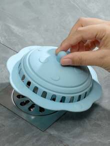 1pc Bathroom Hair Catcher, Round Drain Filter Cover With Suction Cup, Hair Clog Preventer, Easy To Install, Suitable For Bathroom, Bathtub, Kitchen - Multicolor - View 2