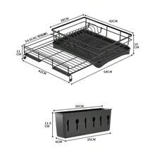 1pc Expandable Dish Rack - Large Sink Drainer, Suitable For Kitchen Countertop Coffee Machine Utensil Draining Rack With Drainage Function - Multicolor - View 10