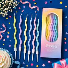HIBIRTH 6 buah Lilin Pensil Berputar Warna-warni Dekorasi Kue Lilin Spiral Waltz Bahagia Warna Permen Kreatif Pesta Ulang Tahun Perayaan Kue Panggang Colok Listrik - View 3