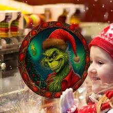 The Grinch 5 قطع ملصقات زجاجية تحذيرية مضادة للتصادم لعيد الميلاد، ملصقات زجاجية ملونة ثابتة قابلة للإزالة - متعدد الألوان - مشاهدة 3