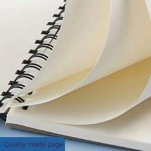 1pc 30-Page Spiral Bound Sketch Paper, Glossy Finish, Acid-Free Art Sketchbook, Suitable For Adults, Beginners And Artists Painting - Black - View 9