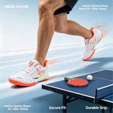 2026 New Professional Table Tennis Shoes For Youth Students Competition Training Badminton Shoes Breathable Non-Slip Tennis Shoes White & Orange - 611-white Orange - View 6