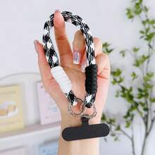 High-Value Minimalist Dopamine Woven Striped Colorblock Personalized Double Buckle Cup Rope Short Wrist Strap Suitable For All Phone Clip-On Hand Strap CCD Camera Phone Case Lanyard Multicolor Double Silver Buckle Short Thick Durable Detachable Hanging Chain Outdoor Sports Phone Case Clip-On Pendant Versatile Anti-Lost Wrist Woven Rope - Multicolor - View 12