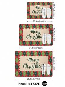 1PC Bathroom Mats Rugs Merry Christmas Rug Bath Mat TPR Backing Non-Slip For Kitchen,Outdoor, Indoor, Runner Corridor, Bedroom, Living Room, Beside Throw Rugs Washable Rugs Easy Clean, Throw Rugs Easy Clean For Bathroom Fall Decor - Multicolor - View 3