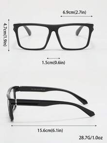 1 Pair Of Men's Fashion Style Clear Glasses, Suitable For Daily Life, And Occasions Such As Computer Reading, Gaming, TV, Mobile Phone Use. - 013 Sand White - View 4