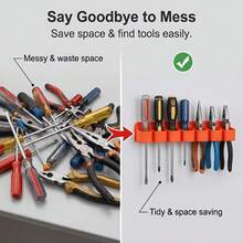 7-Hole Wall-Mounted Tool Organizer Rack, Space-Saving Storage For Pliers, Screwdrivers, Wrenches And Hammers, Suitable For Screwdrivers, Pliers And Wrenches - Space-Saving Workshop Storage Rack - Multicolor - View 9