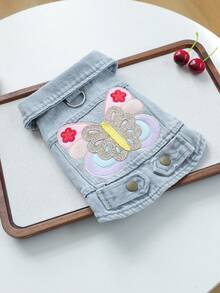 1PC Pet Clothes 2026 New Small Dog Puppy Cat Cute Pet Embroidered Pattern Lapel Sleeveless Design Butterfly Coat - Multicolor - View 10