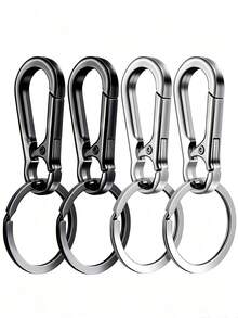 4/1pc Minimalist Multifunctional Durable Detachable Alloy Metal Backpack Waist Belt Car Key Chain, Key Ring Clip Metal Key Ring Shape Key Ring Key Chain Clip Hook Bracket Storage, Unisex, Home Essential, Halloween Teacher's Day Thanksgiving Christmas Gift - Multicolor - View 1