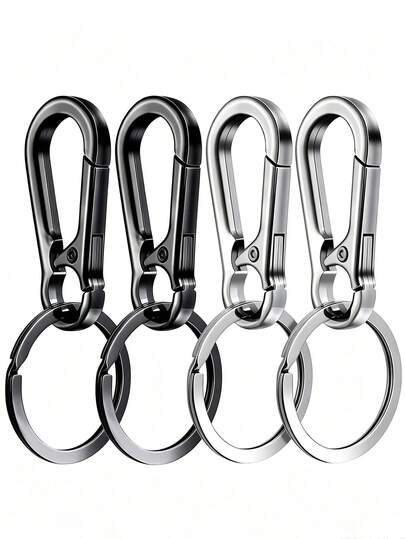 4/1 pieza Llavero minimalista multifuncional duradero desmontable de aleación metálica para mochila, cinturón de cintura, coche, clip de anillo de llaves, soporte de gancho, almacenamiento, unisex, esencial para el hogar, regalo para Halloween, Día del Maestro, Acción de Gracias, Navidad
