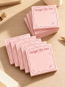 1pc/4pcs,ChatGPT Sticky Notes Suitable For Tech Office,50 Sheets Each,AI-Themed Notepad With Pink Curved Edge & ChatGPT Labeling System, Productivity Paper For Students, Creative Gift For ChatGPT Fans, Tech Lover Stationery - one-size - View 9