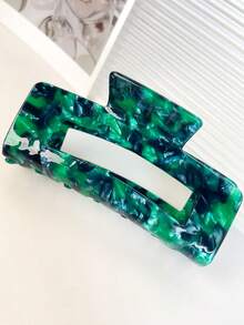 女款祖母綠色醋酸纖維抓夾髮夾，大號 4.1 英吋/10.5 公分，適合粗髮 - 彩色 - 查看 2