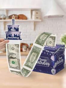 4/1pc Premium Durable Birthday Cash Gift Box, Pull-Out Birthday Card With 30 Clear Bags, Multi-Color Fun Surprise Cash Gift Box Set, Creative Party Decoration Gift, Suitable For Back To School, Party Supplies, Christmas, Halloween - Multiple Styles - View 4