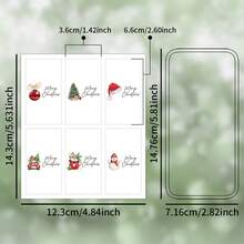 30pcs/5sheets Merry Christmas Mini Candy Cane Labels Stickers - Holiday Snowman, Christmas Tree And Santa Hat Design - Christmas Holiday Chocolate Candy Cane Packaging Stickers, Christmas Party Supplies, Candy Not Included - Multicolor - View 3