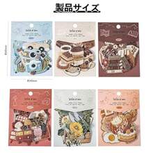 ADOFUN コラージュシール 刺繍風 ステッカー 6種セット 180枚入り 大容量 コラージュ素材 非防水 刺しゅうシール 手帳デコ アルバム ノート 可愛い 日記装飾用品ネイルパーツ   シリコンモールド - 写真の通り - チェックする 7