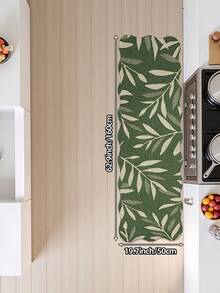 DAJIANG 1pc 3D Printed Woven Long Strip Rug, Leaf Pattern Vintage Green, Kitchen Rug, Long Hallway Runner, Floor Mat, Suitable For Bathroom, Kitchen, Outdoor Hallway, Bedroom, Living Room, Machine Washable, Easy To Clean, Non-Slip Entryway Rug, Bedroom Autumn Decor Accessory - Multicolor - View 15
