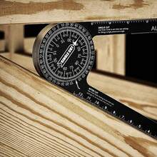 New 0-360° Precision Measuring Tool With Angle/Degree Scale, 360° Heavy-Duty Aluminum Alloy Protractor, Suitable For Woodworking, DIY Woodworking, Bevel Guide, And Angle Cutting Positioning Tool For Wood And Plastic Materials - A - View 4