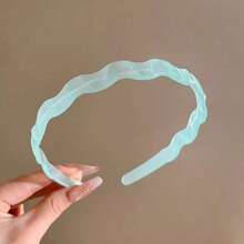 4pcs/2pcs/1pc Mermaid Princess Transparent Jelly Color Acrylic Wavy Headband, Non-Slip With Teeth, For Face Washing, Transparent Hairband, Women's Vacation Hair Accessory - Multicolor - View 7
