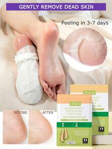 Masker Kaki Eksfoliasi, Masker Kaki, Masker Kaki Eksfoliasi Lavender, Masker Kaki Kemasan untuk Menghilangkan Kulit Mati, Melembutkan Kapalan, Memutihkan Kaki, Perbaikan Berlapis-lapis, Melembapkan dan Menghidrasi, Menutrisi, Melembutkan Kulit, - Bunga lavender - View 2