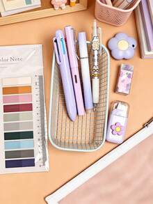 1 Set Kotak Pensil Jaring, Set Alat Tulis Minimalis, Kreatif, Alat Tulis Praktis untuk Siswa, Pembelajaran, Siswa Sekolah Dasar, Hadiah Penghargaan - MultiWarna - View 9