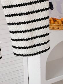 Girls 2pcs Set Spring Autumn Fashion Striped Long Sleeve Top & Casual Wide Leg Pants - Multicolor - View 8