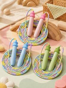 Adjustable Knot Jump Rope With Non-Slip Thumb Grip And Color-Coded Beads - Lightweight And Portable, Suitable For Gym, Travel, Beginners, Fitness Workouts And Professional Training - Multi-Color Design, Suitable For Different Skill Levels - Multicolor - View 2