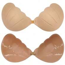 Half-Cup Silicone Invisible Self-Adhesive Bra, Suitable For Strapless Dresses And Wedding Gowns, With Lifting Effect, Breathable And Invisible, Suitable For Summer - Multicolor - View 3