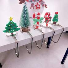 Christmas Stocking Rack Fireplace Hook Non-Slip CZ Christmas Stocking Rack Adjustable Fireplace Stocking Rack Snowman Santa Claus Gift Stocking Clip Set Fireplace Christmas Party Decoration - Multicolor - View 1