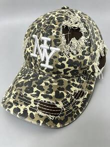 1pc NY Letter Embroidered Distressed Baseball Cap, Ripped Edge Vintage Washed Adjustable Casual Outdoor Hat, Unisex Daily Wear - Multi-color - View 11