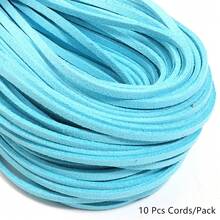 10pcs/Pack 2.5mm Korean Suede Square Cord 37.4 Inch/Pc Suitable For DIY Necklace Jewelry Making Colorful String Rope Gift Packaging Cord - 10 Pcs Cords/Pack - View 18