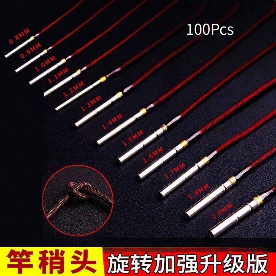 100pcs 360° Rotating Fishing Rod Tip Rings, Stainless Steel Universal Fishing Rod Tip Swivel Rings - Fishing Line 100Pcs - View 1