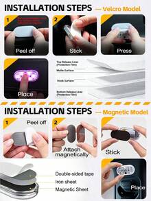7-Color Touch Sensor LED Car Atmosphere Light, 6 High-Brightness LED Beads, USB Rechargeable Car LED Night Light, Car Accessories - Multicolor - View 9