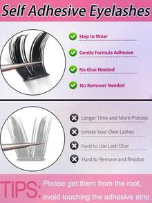 100pcs Self-Adhesive False Eyelashes, Fluffy And Soft, Self-Adhesive DIY Eyelash Growth Product, Natural Extension, Suitable For Home Eyelash Growth Use, Eyelashes, False Eyelashes, Self-Adhesive Eyelashes - D - View 5