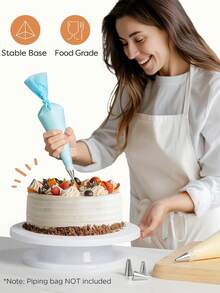 Rotating Cake Turntable, Cake Decorating Set, Cake Decorating Tips And Frosting Tools, Cake Molds, Cream Cake Baking Piping Turntable, Birthday Cake Decorating Turntable, Stainless Steel Spatula And Scraper, Home Cream Cake Tools, Suitable For Baking Cupcakes, Cookies, Muffins, Etc., Complete Kitchen Utensils - Multicolor - View 4