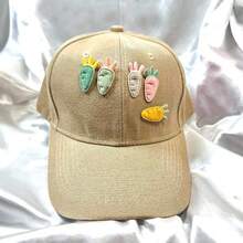 1pc Carrot Party Cute Street Casual Hat Decoration Khaki Baseball Cap All Season Wear - Carrot-a - View 3